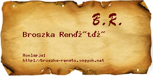 Broszka Renátó névjegykártya